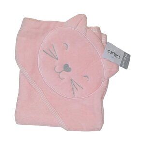 Carters Pink Cat Kitten Hooded Bath Beach Pool Towel 29" X 29" NEW